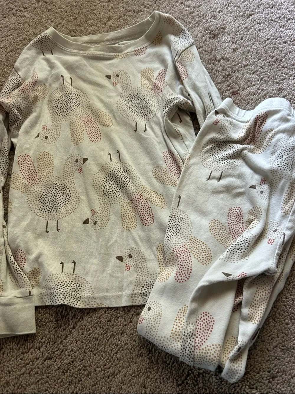 carter’s kids size 8 turkey trot long pajama set